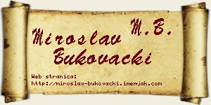 Miroslav Bukovački vizit kartica